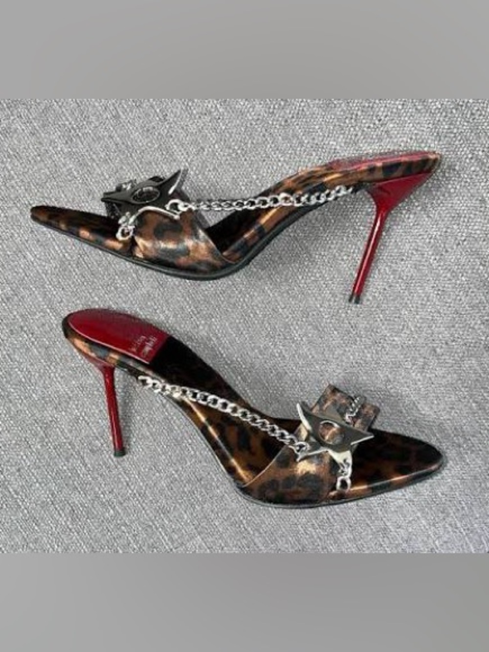 Jeffrey Campbell Soire-O Sandal in Tan Cheetah Satin Silver - Picture 2 of 2
